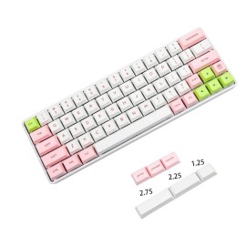 Unbranded/Generic 64 key PCB PInk and white RGB light PC Gaming mechanical keyboard extra 3 socket