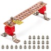 12" Heavy-Duty Copper Ground Bar Kit,Grounding Bus Bar,with 24 x