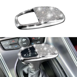 REMOCH Gear Shift Knob Head Cover Bling Trim for Dodge Charger Accessories 2015-2023 Challenger 2015-2024 Durango 2016-2026 Metal Interior Shell Insert Decoration Protector(Silver Trim)