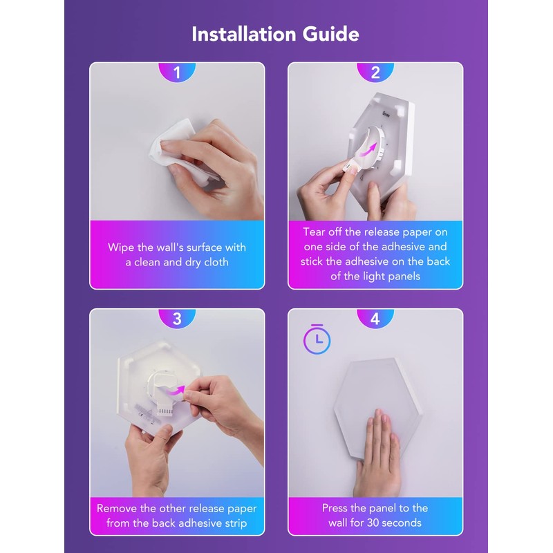 Govee Double Sided Tape for RGBIC Light Panels H6061, H6066,
