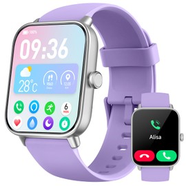 Women's Smartwatch with Phone Function, Alexa Built-in 1.8 Inch Fitness Watch with Heart Rate, SpO2, Sleep, Stress Monitor, 100+ Sports Modes, IP68 Waterproof Watch for Android iOS (Purple)