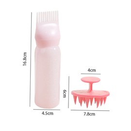 SAFIGLE 2Sets Hair Dye Applicator Bottles with Root Comb Graduated Scale Easy Squeeze Hair Coloring Oiling Bottles for Home Use for Hair Care and Styling