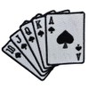 3.5" Embroidered Straight Flush Card Iron On Patch | Decorative