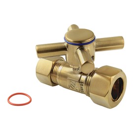 Kingston Brass CC44457DX Concord 5/8-Inch x 1/2-Inch OD Comp Straight Shut Off Valve, Brushed Brass