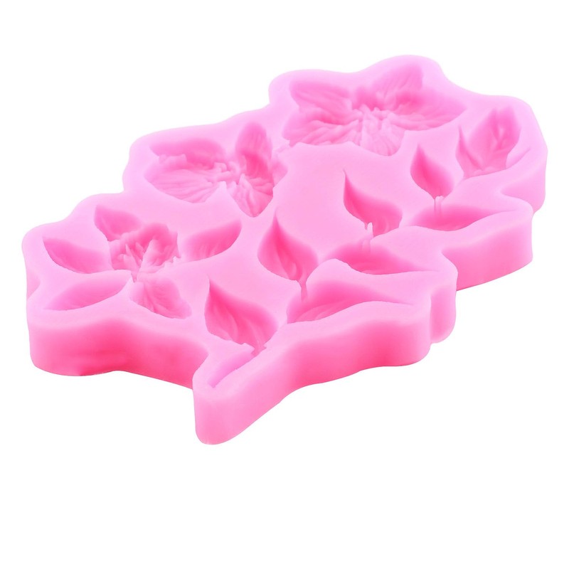 XMOLDNMS Silikonformen für Fondant Blumen Blätter Schokoladenform für Kuchendekoration Cupcake-Topper