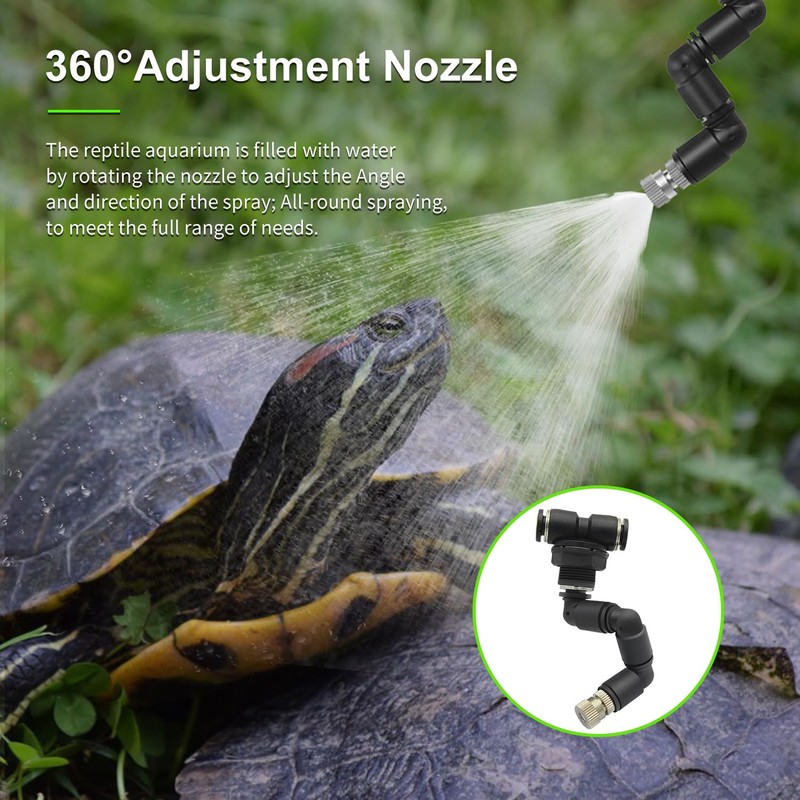 RUNWUSHENG Reptile Mister System with TIMER, Reptile humidifier with 6