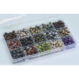 750PCS 6mm Hole Size 1mm 15 Color Nature Stone Bead loose bead DIY Healing Bead Energy Beads for Art Creating Jewelry Design Necklaces Bracelets Earing