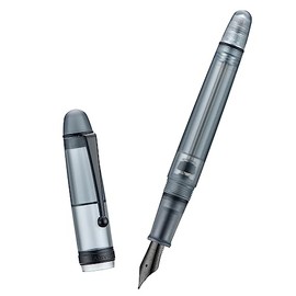 Asvine V126 - Pluma estilográfica de relleno al aspiradora, punta fina acrílica negra mate, bolígrafo de gran capacidad con estuche de regalo
