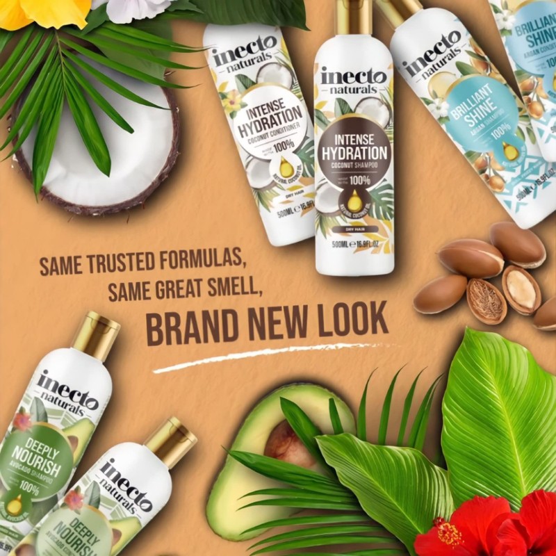 INECTO Natural Coconut Shampoo 500ml, Super-Creamy Infused with Pure Organic