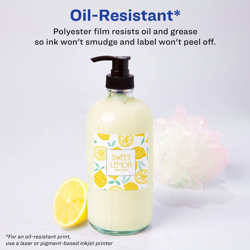 Avery Durable Waterproof Square Labels with Sure Feed, 1.5" x