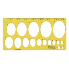 Traceease Geometric Drafting 45° Ellipse Template Drawing Stencil, Designing Template Measuring Ruler