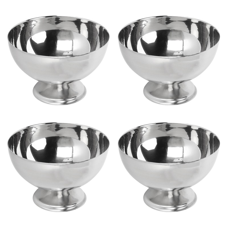 4Pcs Stainless Steel Dessert Bowl Multi Functional Drop Resistant Rustproof