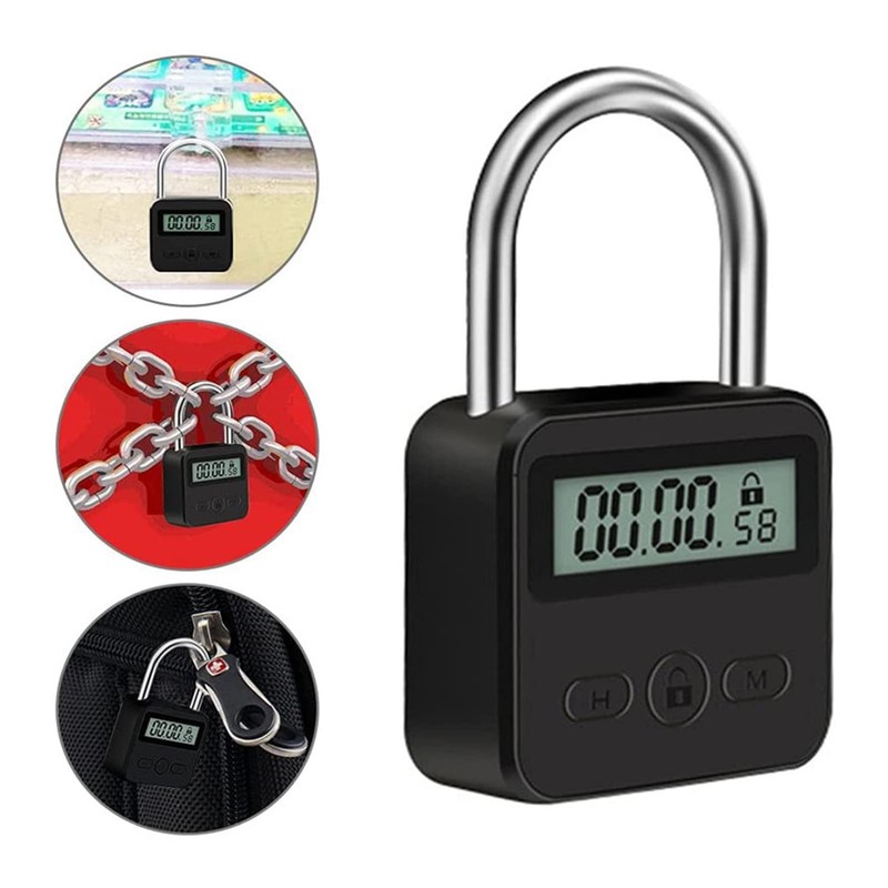 KENRONE Combination Lock,Metal Timer Lock,USB Rechargeable Time Timer Padlock with