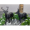 Reindeer Pair Nilan Standing Black Elegant Christmas Decoration Resin Artificial