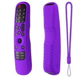 Hi Color Silicone Cover for MR24GA/MR21GA/MR22GN/MR23GA Protective Case Compatible with LG Magic TV C2 C3 G3 OLED Remote Control Slicone Sleeve with Lanyard (Purple)