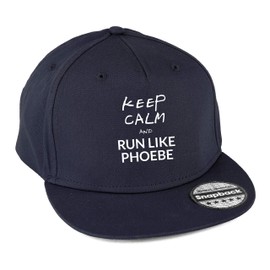 Hippowarehouse Keep Calm and Run Like Phoebe Snapback hat Premium Printed 5 Panel Flat Peak Cotton OneSize Adults French Navy