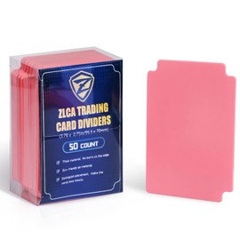ZLCA 50 Pieces Trading Card Dividers, Playing Card Page Dividers with Tabs, Plastic Card Separator for Storage Box Folder Record Baseball Games Sports Card 2.75 x 3.76 Inch (Pink)