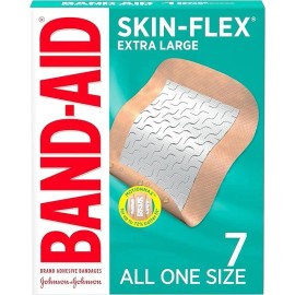 N/A Band-Aid Skin-Flex Bandages – Curitas Flexibles Extra Grandes Adhesivas, 7 Count