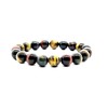 Tiger's Eye Stretch Bracelet (10mm Beads) - Red, Brown &