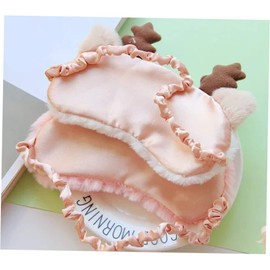Mikinona Cartoon Animal Plush Eye Mask Elk Blindfold Sleep Mask Travel Eye Cover
