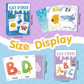 Go Fish,2 Pack Educational Alphabet Go Fish Card Game for Kids 4-8,Toddlers Card Games for Family Game Night Preschool Kindergarten Classroom Travel, Birthday Gifts Stocking Stuffers(Ocean & Alphabet)