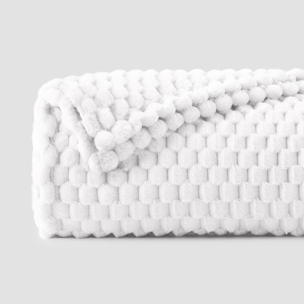 BEDELITE Fleece Blanket Twin Blanket for Bed Couch, 3D Jacquard