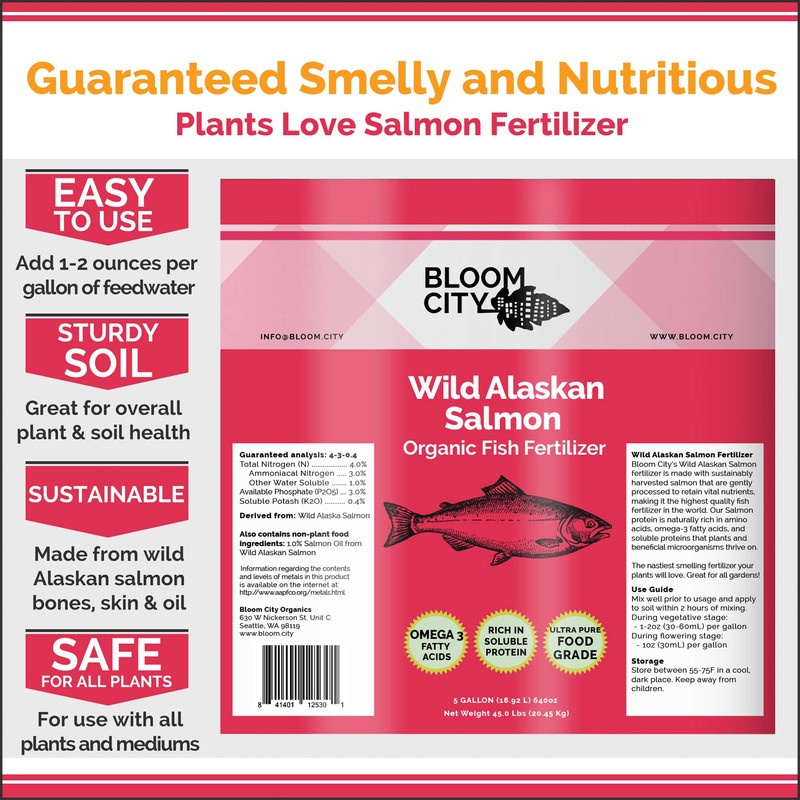 Bloom City Organic Wild Fish Fertilizer and Plant Supplement, Great