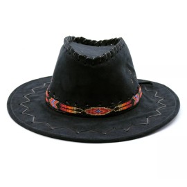 BeadsCorner HANDMADE LOOM BEADED BLACK RED ORANGE COWBOY NATIVE STYLE HATBAND BELT H55/12