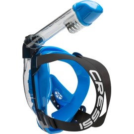 Cressi Unisex's Knight Full Face Mask with Comfortable Facial for Snorkeling, Silver/Blue, M/L