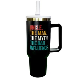 Uncle Gifts from Niece Nephew,Uncle Tumbler with Handle & Lids Stainless Steel Travel Mugs Father's Day Birthday Retirement,Coffee Cups 40 oz