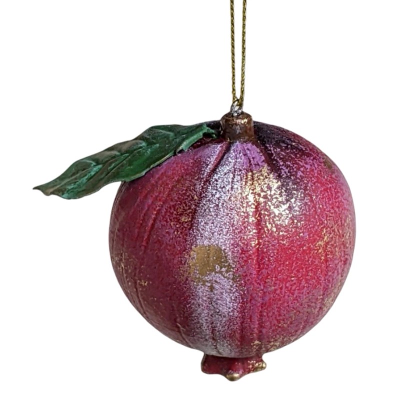 Silver Tree Painted Resin POMEGRANATE Christmas Ornament, by Silver Tree