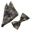 Bowties.jp ul00657 Paisley Brown Bow Tie & Pocket Square Set,