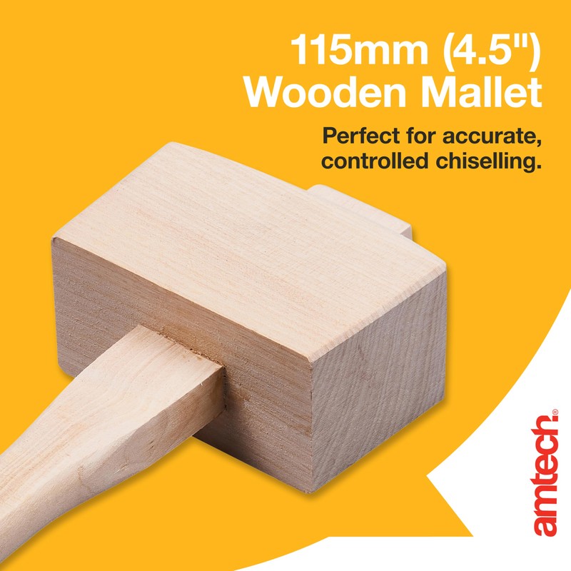 Am-Tech 4.5" (115mm) Beech Wood Mallet
