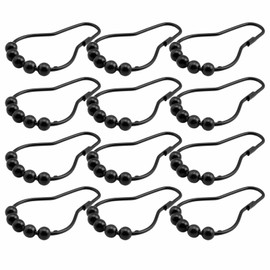 FYHJNC Shower Curtain Rings, Stainless Steel Roller Balls, 12 Pack