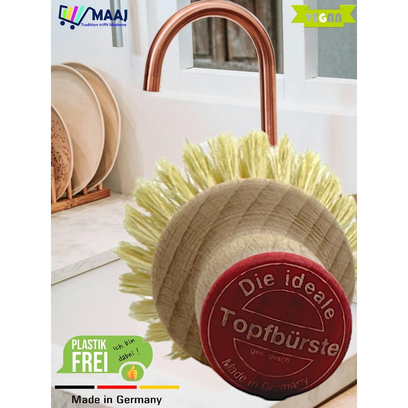 2 x Maaj Pot Brush/Rinse Brush – Vegan – Fibre