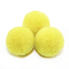 Yurosiay Pompoms Pack of 50 5 cm Cashmere Pom Pom Colourful Pompoms Balls for Crafts Pompoms Plush Balls for DIY Hair Accessories Weddings Birthdays Christmas Decorations Yellow