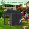 RUIHONG Outdoor Dog Kennel Cover 4'Dx4'Wx4.6'H Black Heavy-Duty Waterproof Dog
