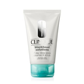 Clinique Blackhead Solutions 7 Day Deep Pore Cleanse & Scrub, limpiador facial diario con ácido salicílico + vitamina E para todo tipo de piel, 4.2 on