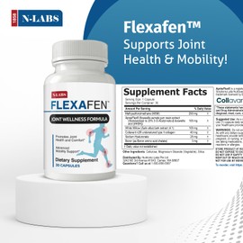 N-Labs Flexafen Joint Support Supplement – Joint Health Support with MSM, Collagen Type 2, Hyaluronic Acid, Boron & White Willow Bark – Supports Joint Comfort, Flexibility & Mobility – 30 Capsules