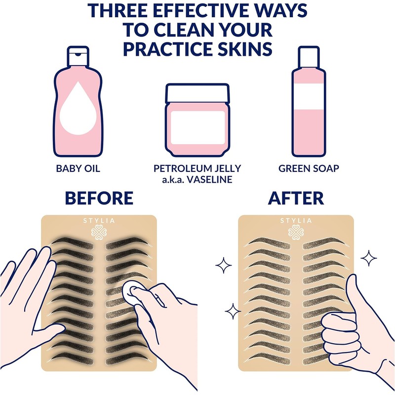 Microblading Supplies Piel de práctica de doble cara sin tinta