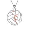 HUKKUN Volleyball Necklace Made of Sterling Silver, Women's Volleyball Pendant,