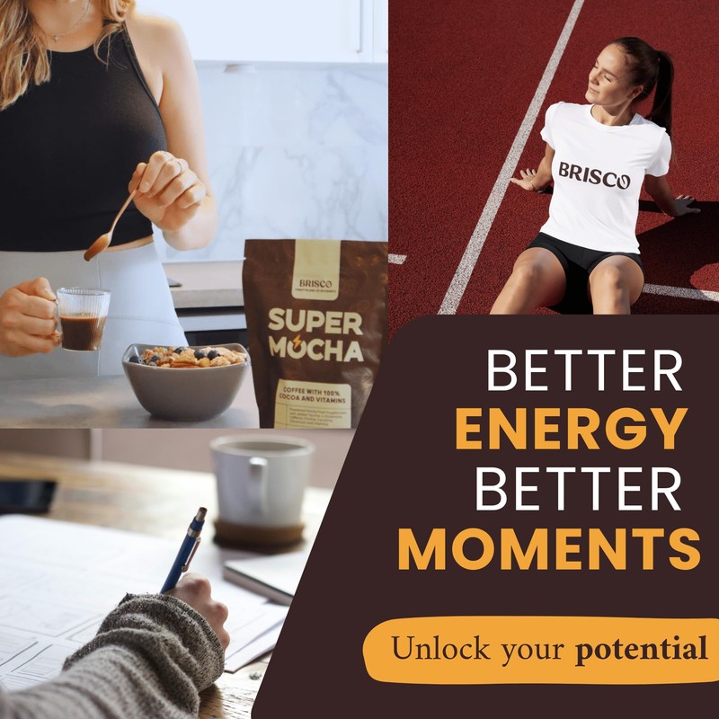 BRISCO Super Mocha: Smart Multivitamin Coffee with 14 Essential Vitamins