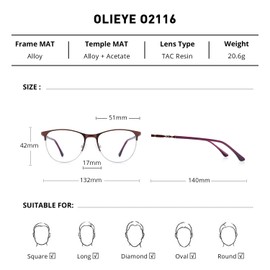 OLIEYE Cat Eye Reading Glasses For Women Retro Design Reader Computer Glasses with Spring Hinges