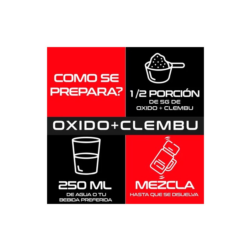 Óxido Clembu Pre Entreno Maximo Protein 300g 60 Servs