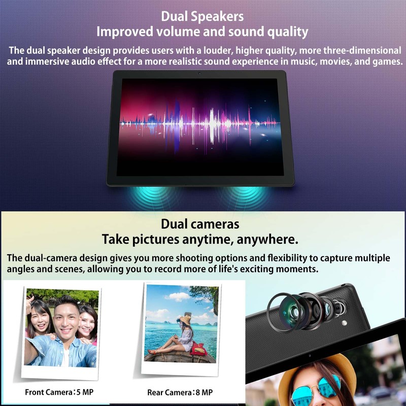 Android 14 Tablet, 10.1 inch Tablets with 1280 * 800
