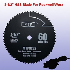 MTP Pack of 3 Assorted Metal/Wood/Tile 4-1/2" 4.5 inch Circular Saw Blade for Rockwell Rk3441k, Worx WX429L RW9281