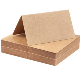 Pack of 60 Place Cards, Kraft Paper, Blank, Unprinted, Name Badges, Wedding, Brown Place Cards for Self-Labelling for Wedding, Birthday, Communion, Christening and much more (9 x 10 cm)