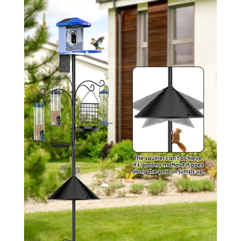 Bird Feeder Pole Squirrel Proof, 92 Inch Heavy Duty Bird