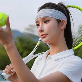 Sports Headband for Running, Tennis, and Workouts Headband Gray 5ea
