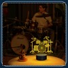 CoolGift Mart Drum Kit Night Light, 3D LED Optical Illusion